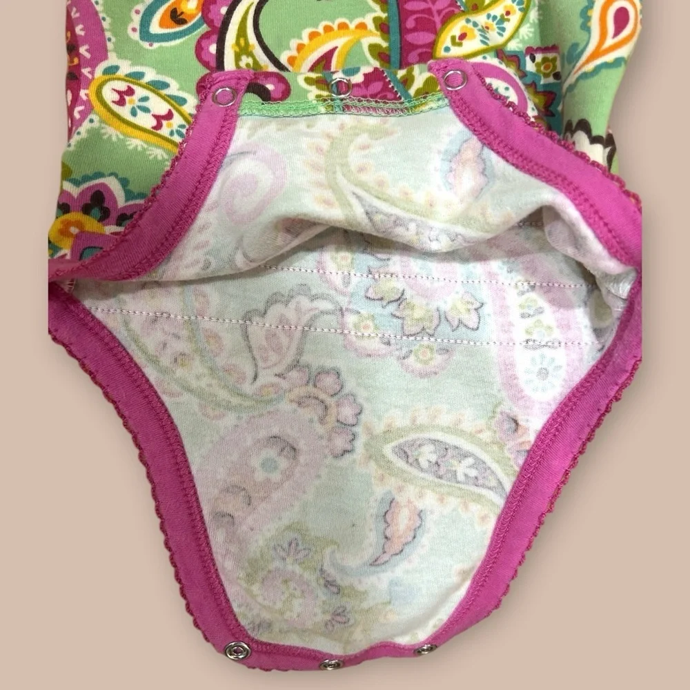 Vera Bradley‎ Baby Girl Bodysuit Tutti Frutti EUC Paisley Print One Piece 0-3 m